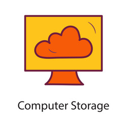 Computer storage fill outline icon design vector