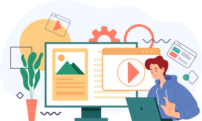 Modern simple style front end development vector