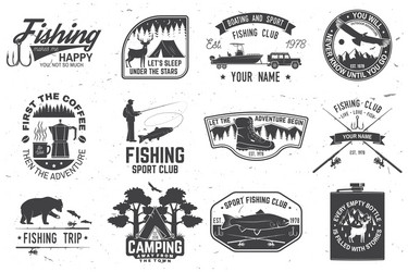 Outdoor Adventure Patches - Vintage Theme Vector Image