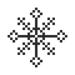 pixel snowflake winter retro pixilated 8 bit game vector image