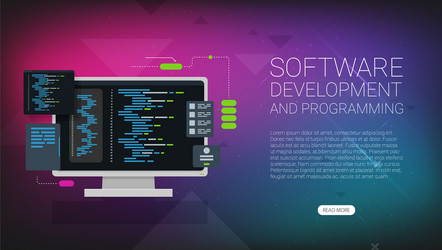 software development and programming program code vector image