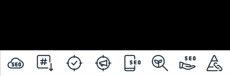 web apps seo line icons linear set quality vector image