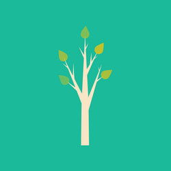 flat with shadow icon and mobile application tree vector image