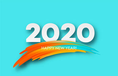 Happy new year 2020 lettering greeting vector