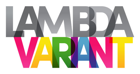 lambda variant colored rainbow text vector image