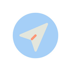navigation pointer flat color ui icon vector image