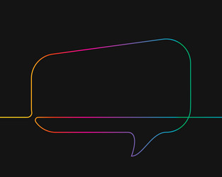 one line drawing of rectangular speech bubble vector image