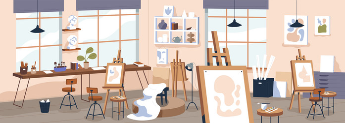 Art studio interior Royalty Free Vector Image - VectorStock
