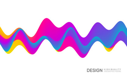 3d wavy background with dynamic effect abstract vector