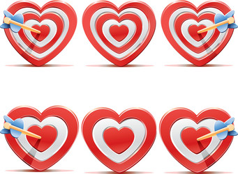 collection of aim hearts vector