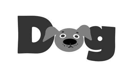 Dog lettering for logo colored isolated Royalty Free Vector
