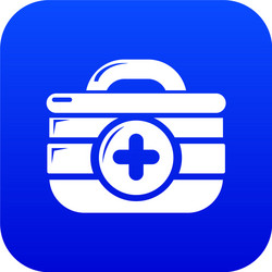 first aid kit icon blue vector