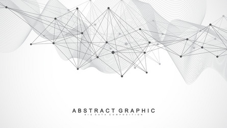 Geometric abstract background with connected line vector