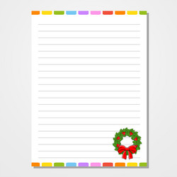 Sheet template for notebook notepad diary lined vector