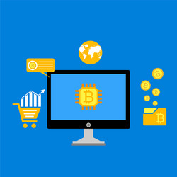 blockchain scheme mining crypto currency server vector image