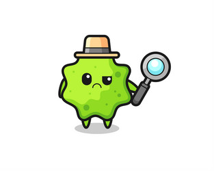 mascot of cute splat as a detective vector