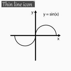 Mathematical function style black thin line vector