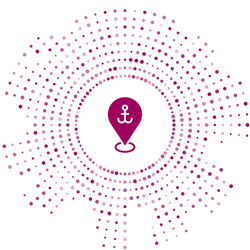 purple map pointer with anchor icon isolated vector image
