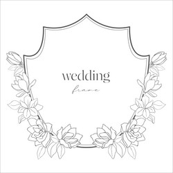 Wedding crest with flowers on the white background vector