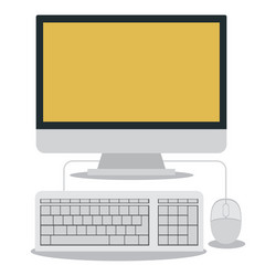 computer with keyboard and mouse design vector