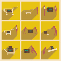 Flat with shadow concept and mobile application vector