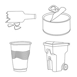 isolated object of garbage and ecology icon set vector image