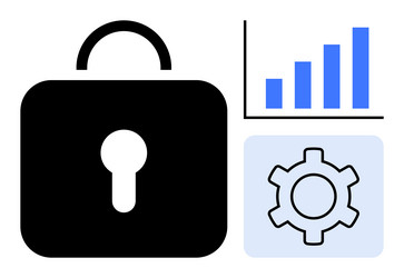 secure data management and analytics with growth vector image