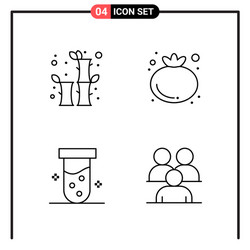 Set 4 line style icons for web and mobile vector