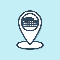 blue line map pointer with coliseum in rome italy vector image