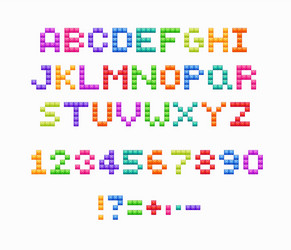 crystal pixel font retro video game design vector image