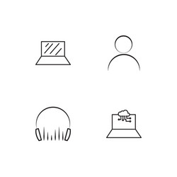 electrical devices linear icons set simple vector image