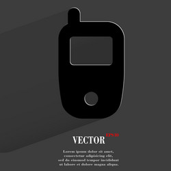 Mobile phone flat modern web button with long vector