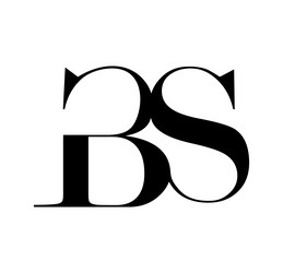 Monogram logo initial letters bs Royalty Free Vector Image