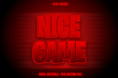 nice game editable text effect 3d emboss style vector image