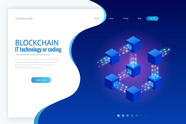 Quantum Blockchain Tech Isometric vector image