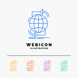 Connectivity global internet network web 5 color vector