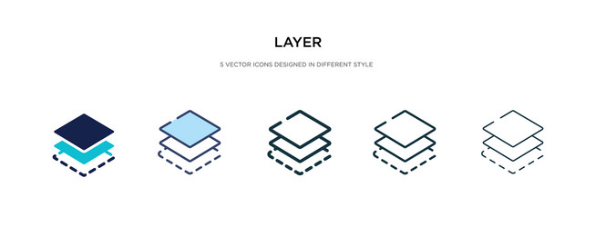 layer icon in different style two colored vector image