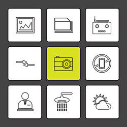 multimedia camera user interface folders vector image