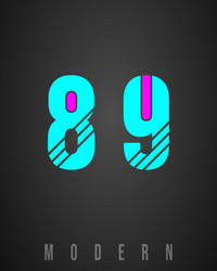 number font modern design set of numbers 8 9 vector image