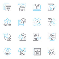 online communication linear icons set messaging vector