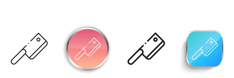 cleaver icon thin linear regular and button style vector image