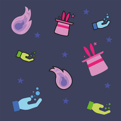 colored pattern background with different magic vector image