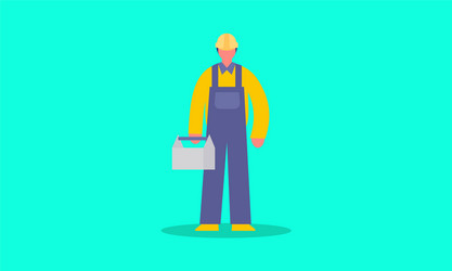Factory worker flat icon Royalty Free Vector Image