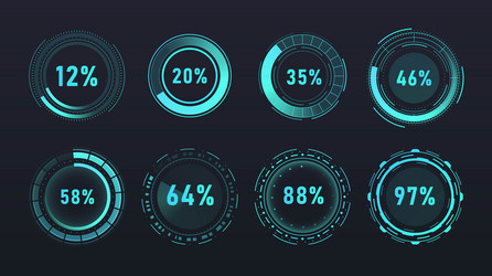 Hud loading bars set Royalty Free Vector Image