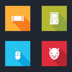 Set portable video game console computer mouse vector