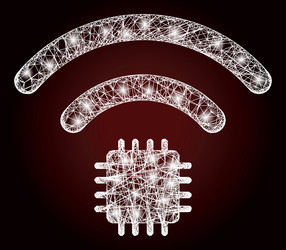 shiny net mesh radio sensor with glare spots vector image