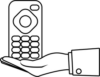 Tv remote control icon outline style Royalty Free Vector