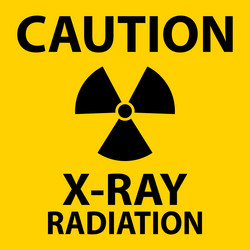 Notice sign x-ray radiation on white background Vector Image