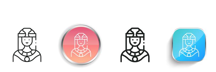 cleopatra icon thin linear regular and button vector image