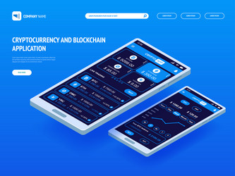 cryptocurrency and blockchain application vector image